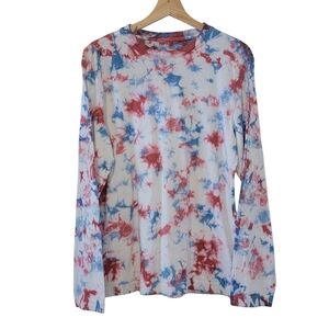 Original Use Red and Blue Tie-Dye Long Sleeve 100% Cotton Shirt Mens S